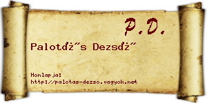 Palotás Dezső névjegykártya