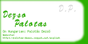 dezso palotas business card